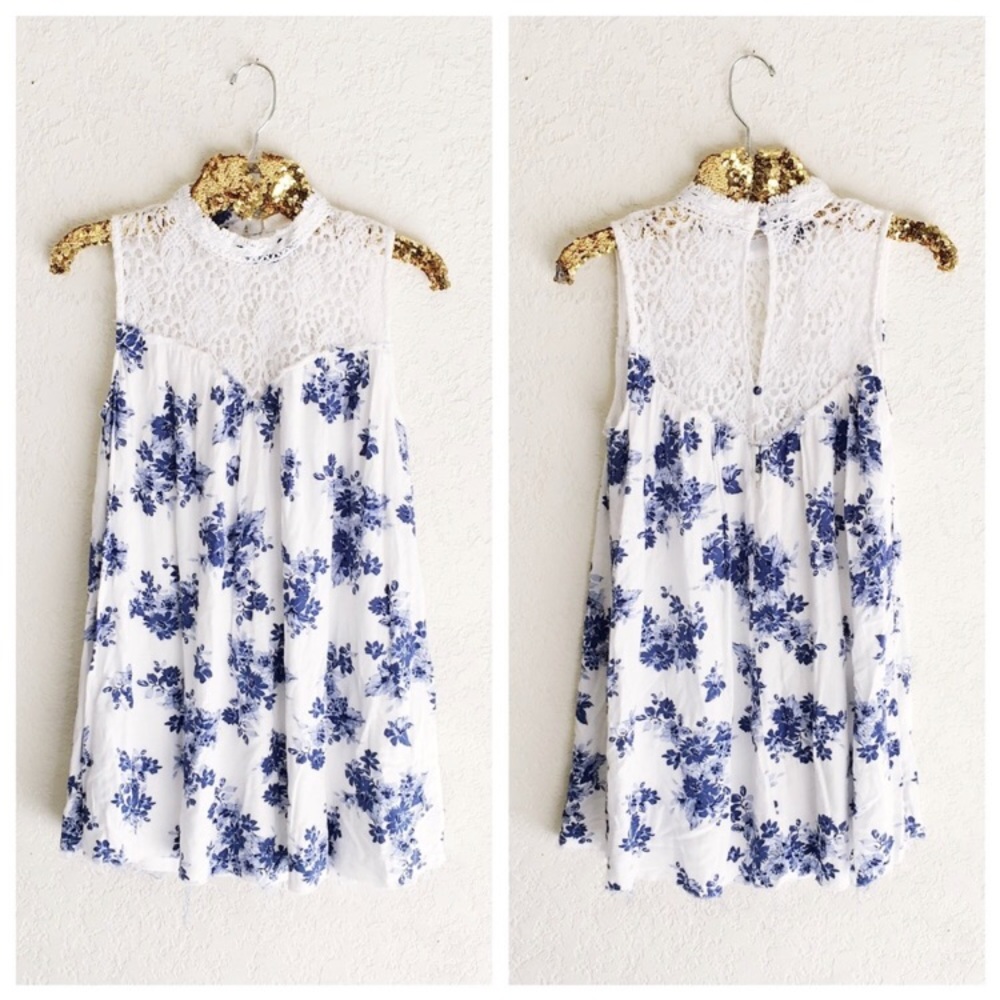 High Neck Floral Lace Dress